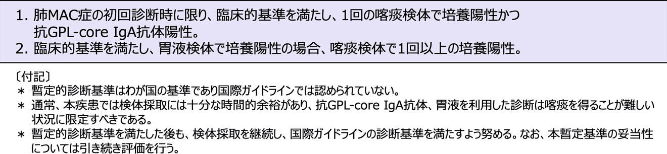 暫定的診断基準